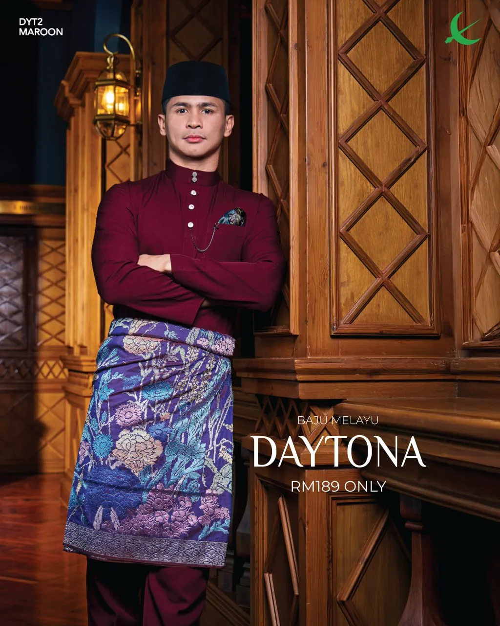 Baju Melayu Elrah Daytona Maroon